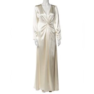 Reformation silk long dress white size 0
